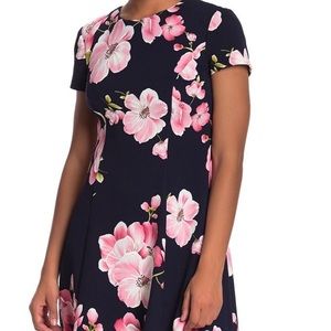 Eliza J Cap Sleeve Print Fit and Flare Dress 6P